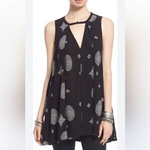 Free People Tree Swing Sleeveless Tunic Black Size XS Western Festival